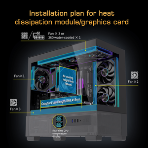 Lovingcool 2026, Oferta, Gabinete <span class=keywords><strong>Gamer</strong></span> Personalizable con Pantalla <span class=keywords><strong>de</strong></span> Temperatura, Torre Completa, Compatible con ATX, MATX, ITX, Gabinete para PC con Refrigeración Líquida para <span class=keywords><strong>CPU</strong></span> - Product Image 6