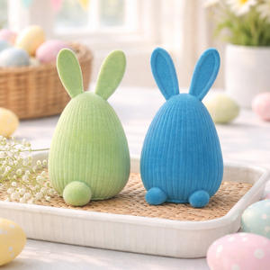 Ornements de lapin et d'œuf de Pâques floqués style Ins pour les fêtes et la décoration de table - Product Image 3