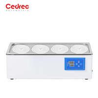 Bain-marie numérique à température constante à 4 trous, 12,6 L, contrôle PID, 1000 W, équipement de chauffage de laboratoire, Cedrec