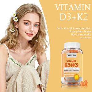 ויטמין <span class=keywords><strong>D3</strong></span>+K2 גומי למבוגרים בסיטונאות, 60 יחידות |   5000IU <span class=keywords><strong>D3</strong></span> 100MCG K2 2 לכל מנה לשיפור צפיפות העצם - Product Image 3