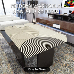 Tapis abstraits personnalisés lavables en machine, fabriqués à la machine, adaptés aux animaux domestiques, style moderne et luxueux, grande taille pour salon – Vente chaude - Product Image 2