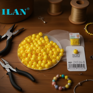 Perline Ilan Abalorio da 8 mm a tinta unita per la creazione di gioielli - Product Image 2