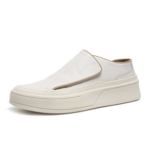 Chaussures plates blanches simples et solides, chaussures de marche décontractées, légères, souples, à bout rond et large, absorbant les chocs et stables - Product Image 2