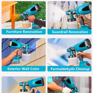 Pistola pulverizadora eléctrica recargable con batería de litio de 21V, herramientas convenientes para aplicación de pintura de látex - Product Image 4