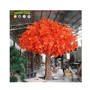 Wholesale white maple tree for indoor present decoration fiberglass artificial maple tree