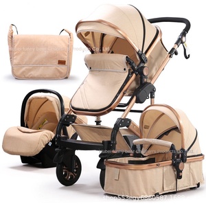 Cao xem bốn bánh xe Khung thép không gỉ hấp thụ sốc trẻ sơ sinh Xe đẩy em bé 20kg Tải Công suất đa chức năng gấp - Product Image 4