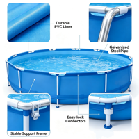 Piscine familiale hors sol ronde en PVC pour jardin, installation facile