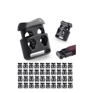 पैराकॉर्ड डबल छेद के लिए प्लास्टिक कॉर्ड लॉक स्प्रिंग टॉगल कॉर्ड स्टॉपर दस्ताने बैकपैक स्ट्रिंग लॉक - Product Image 1