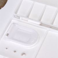 Palette de peinture pliable Art Kreation PP25 en plastique blanc rectangulaire avec 25 compartiments et plateau à peinture 20,2x9,8cm