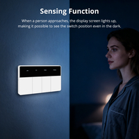 Interruptor Zemismart, Interruptor de Pared Horizontal con Nombre Personalizable, Botón de Presión, Productos para el Hogar Inteligente, Compatible con Tuya, Alexa, Google Home, SAA