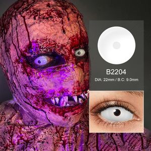Pseyeche 22mm 블랙 공막 콘택트 렌즈 할로윈 컬러 연락처 전체 눈 콘택트 렌즈 렌즈 렌즈 코스프레 - Product Image 3