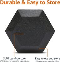 Haltères hexagonaux en fer recouverts de caoutchouc avec surface électro-plaquée, plage de poids de 2,5 à 50 kg, pour l'entraînement musculaire unisexe, pour les jeux ATHX