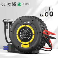 Démarreur de voiture 12V 8000mAh avec pompe à air, batterie externe portable, gonfleur de pneus d'urgence, lampe torche LED SOS, logo personnalisé