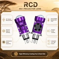Projecteur de phare de scooter à double cœur, technologie de refroidissement turbo, mini H4 LED 1,5 pouce, 2 lentilles, pour commande en gros