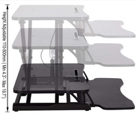 Convertisseur de bureau debout pour ordinateur, pliable, réglable en hauteur, rehausseur de bureau, bureau assis-debout, noir, pour bureau à domicile