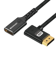 Câble d'extension tressé plaqué or 16K mâle vers femelle haute vitesse compatible avec projecteur, ordinateur, téléviseur, moniteur