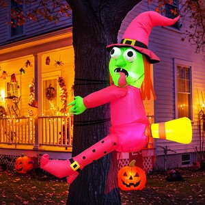 Decoración <span class=keywords><strong>Inflable</strong></span> de <span class=keywords><strong>Bruja</strong></span> Choquando con un Árbol para <span class=keywords><strong>Halloween</strong></span> con Luces LED, Decoración <span class=keywords><strong>Inflable</strong></span> de 1.5 m para Jardín Exterior para Fiesta de <span class=keywords><strong>Halloween</strong></span> - Product Image 6