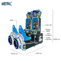 Simulateur de course automobile d'arcade à pièces, en plastique et en métal, avec garantie d'un an, prise en charge de la langue espagnole