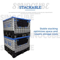 Caisse de transport pliable et empilable en plastique robuste Sinocube pour entrepôt, écologique, pour la manutention