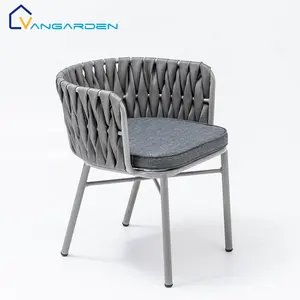 Nouveau design noir bar tissé extérieur jardin tissage meubles poly osier rotin chaise de salle à manger