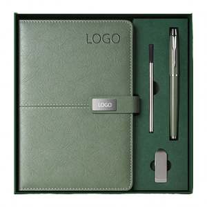 Agenda/Diario A5 2024 con Logotipo Personalizado, Set de Regalo Promocional con Bolígrafo, Cuero PU, Impresión Serigráfica - Product Image 1