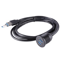Câble d'extension double USB 3.0 Veste en PVC Charge rapide 5A Tresse Blindage encastré Tableau de bord pour voitures Garantie 12 mois