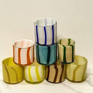 High-End di lusso dipinto a mano Multi-colore forma di cilindro candele vasi all'ingrosso per la decorazione domestica di natale - Product Image 5