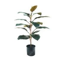열대 가짜 식물 바닥 실크 가짜 Ficus Elastica 식물 플라스틱 인공 고무 공장