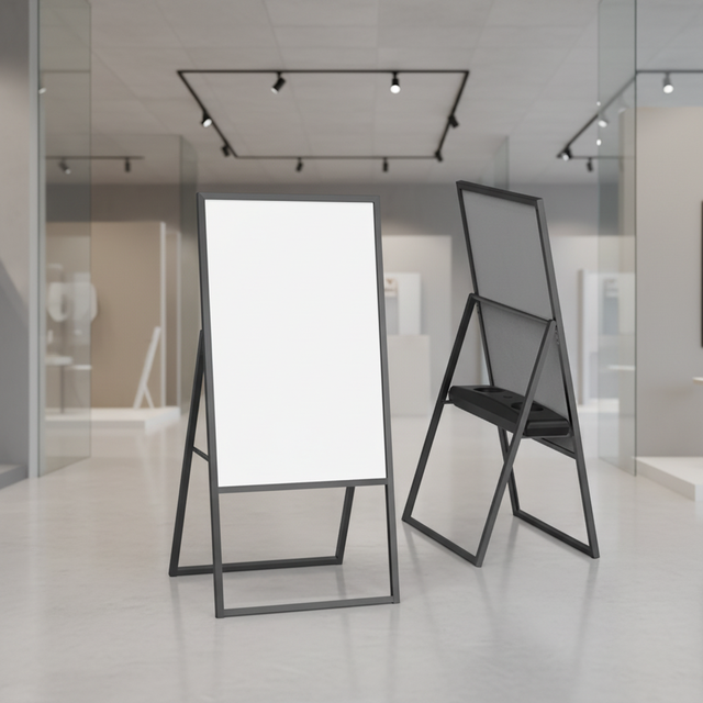 Easy Setup Durable Eco-Friendly Foldable Display Stand BOZE 80x120cm Aluminum Advertising Stand in Black/Silver/Champagne Gold