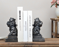 Porte-livres décoratifs vintage en résine, statues de Schnauzer, pour étagères, bureau, maison, bibliothèque