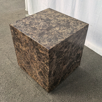 Marbre brun foncé de luxe en pierre naturelle pour les manoirs Villa Appartement Meubles de salon Table d'appoint avec forme cuboïde
