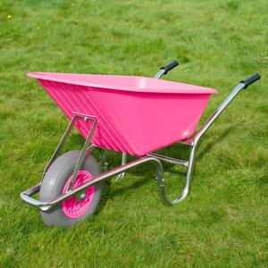 Brouette polyvalente 100L <span class=keywords><strong>Limex</strong></span> en PP avec cadre en acier galvanisé, roue en PU robuste et bac de transport en plastique - Product Image 4