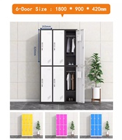 Casier en acier pour salle de sport à domicile, école, atelier, salle de bain - Armoire de rangement pour vêtements de travail du personnel, penderie à compartiments pour chambre à coucher