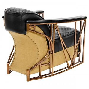 Sofá Individual de Cuero Genuino Estilo Aviador, Moderno y Americano, para Sala de Estar de Apartamento u Hotel - Product Image 3