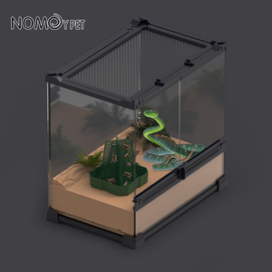 Nouveau vert brun petit grand plat de proie de reptile en plastique insectes vivants mangeoire - Product Image 6