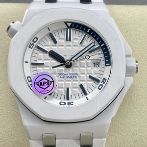 Reloj Mecánico de Lujo de la Mejor Calidad, Resistente al Agua, 42 mm, Fábrica APS, Movimiento ETA 3120, 15707, Reloj de Buceo de Cerámica Blanca - Product Image 1