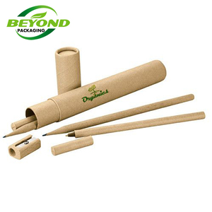 Biodegradable <span class=keywords><strong>Reciclado</strong></span> Kraft Core Impresión personalizada al por mayor Kraft Cartón Cilindro Embalaje Caja <span class=keywords><strong>de</strong></span> almacenamiento para lápiz - Product Image 1