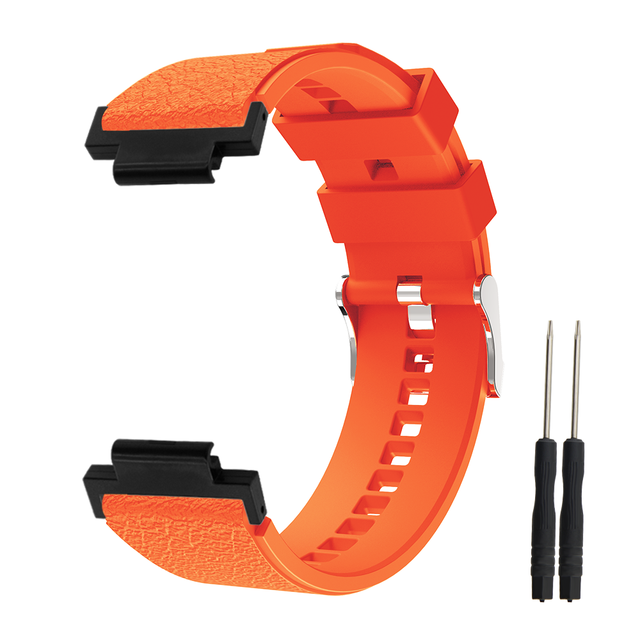 Leather Grain Soft Durable Watch Strap Garmin 235 Quick Release Waterproof Silicone Replacement Adjustable Smart Watch Band