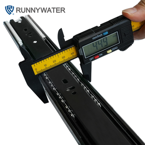 Zwarte groothandel hydraulische soft-close buffer ladegeleiders meubelbeslag ladegeleiders rails volledig uittrekbaar - Product Image 4