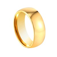 Vente en gros de bague en carbure de tungstène plaqué or de 8mm bague de fiançailles classique pour hommes et femmes pour les fêtes