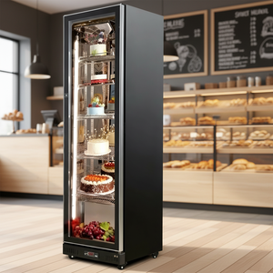 Nuelead NE-330ck Black 330L One <b>Door</b> Auto Defrost Vertical <b>Stand</b> Commercial Dessert Pastry Cake Display Chiller Cabinet - Product Image 4