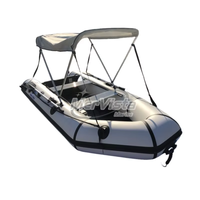 Bateau pneumatique de luxe Orca Hypalon en aluminium de 11 pieds avec moteur, idéal pour la pêche en lac, le surf et l'aviron