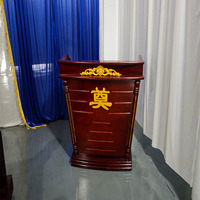 Elegante Atril de Madera y Cobre con Acabado Retro Brillante, Plataforma Ancha para Lectura, para Funerales, Capillas, Recuerdos, Ceremonias Religiosas y Bebés