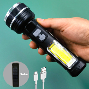 Năng lượng mặt trời COB Side ánh Sáng Ngọn đuốc nhựa công suất cao kỹ thuật số hiển thị điện Đèn pin khẩn cấp ngoài trời đèn pin với ống kính lồi - Product Image 5