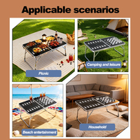 Table pliante portable en alliage d'aluminium avec échiquier pour camping en plein air pique-nique jardin salon