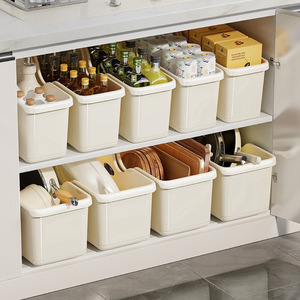 Contenedores de almacenamiento para gabinetes de cocina con ruedas, organizador rectangular multiusos para utensilios, tapas y artículos varios - Product Image 2