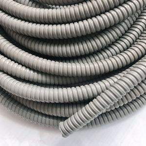 Conduit flexible métallique instantané gris, revêtement PVC, protection de câbles électriques, usage général 001 - Product Image 1