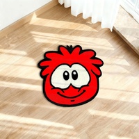 Tapis Club Penguin Puffle rouge en forme de personnage de dessin animé, antidérapant, doux, pour les fans, cadeaux, décoration de la maison