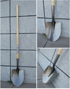 Herramientas agrícolas de jardinería al por mayor, pala agrícola de boca redondeada a mano de acero metálico grande con mango de madera - Product Image 6