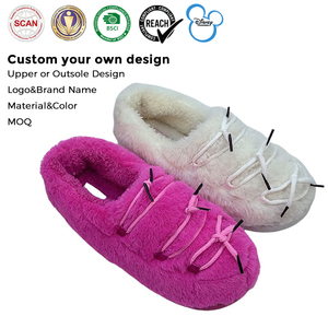 Chaussons mocassins en fausse fourrure douce et chaude pour femmes, à lacets, pour commande en gros, conformes CPSIA, MOQ 500, directement de l'usine - Product Image 3